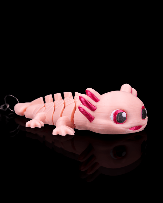 Articulating Axolotl keychain