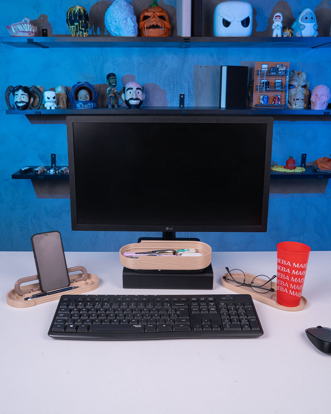 Natural Timber desk organizer