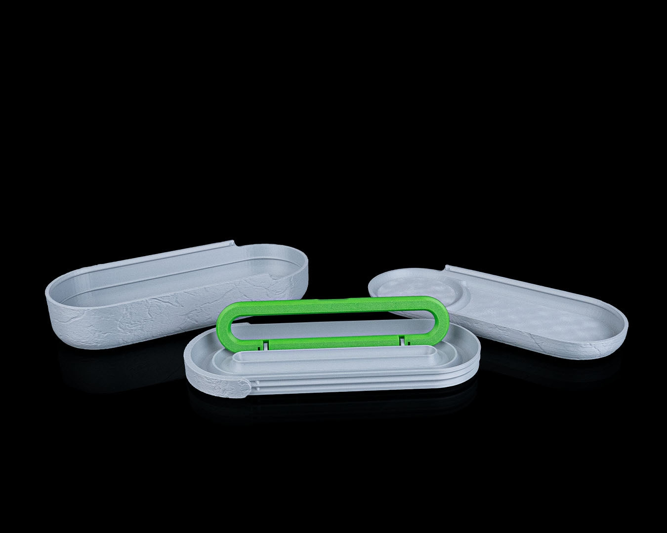 Raw concrete desk organizer