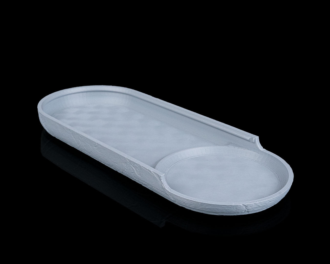 Raw concrete desk organizer