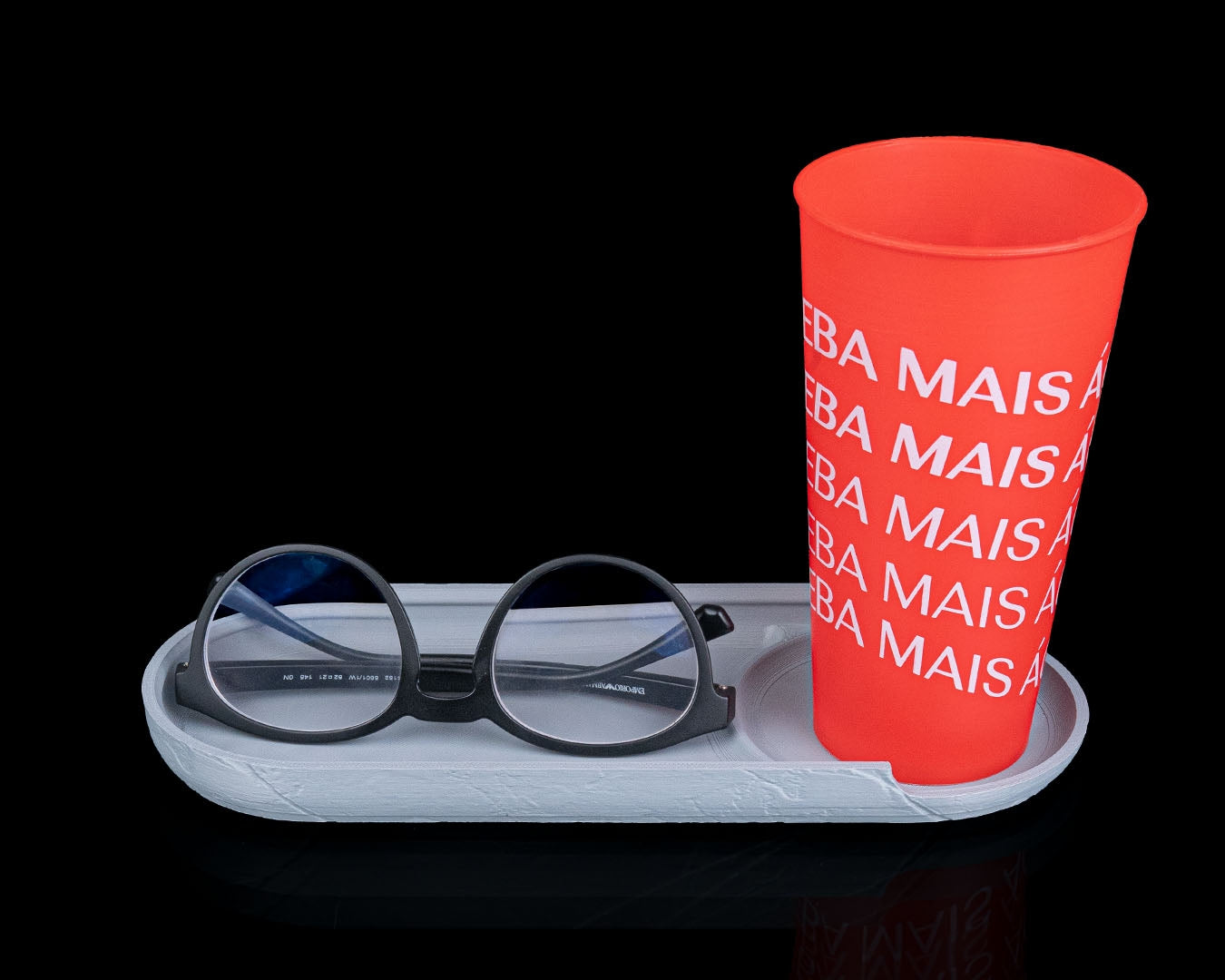 Raw concrete desk organizer