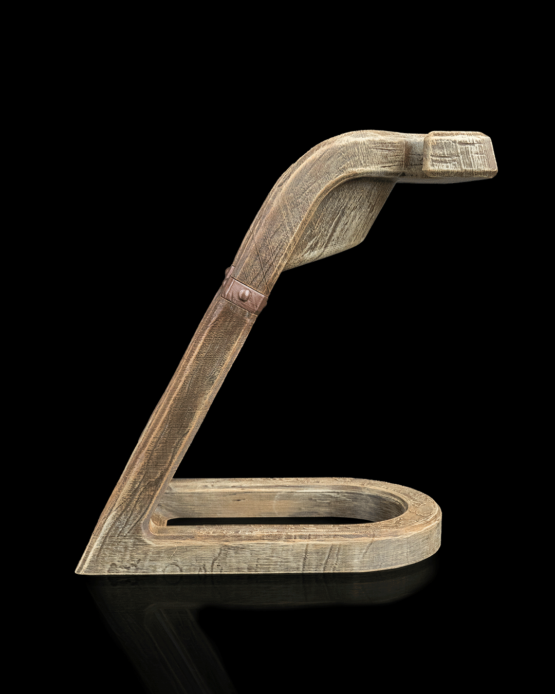 Oak Rest wine bottle and glass holder