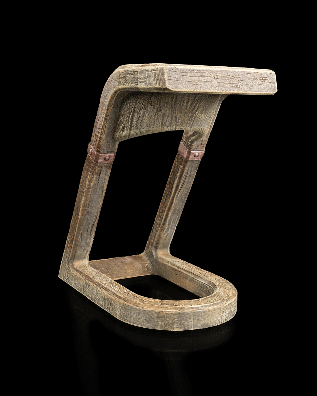 Oak Rest wine bottle and glass holder
